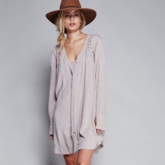 FREE PEOPLE | Courtney’s Victorian Shirt Dress - Picture 2 of 8